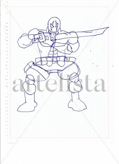 Deadpool samurai estilo americano Ink