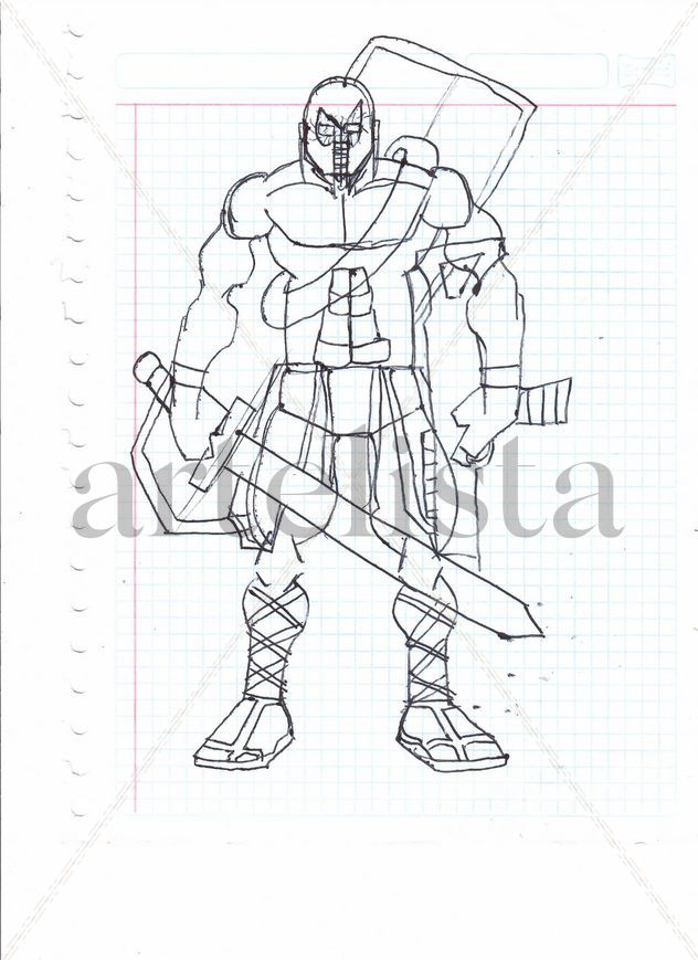Personaje soldado romano viajero del tiempo