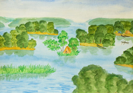 Islands on lake