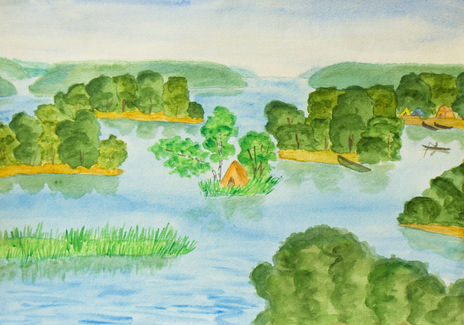 Islands on lake
