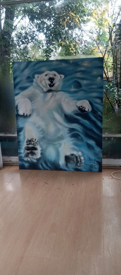 El oso Oil Textile Marine Painting