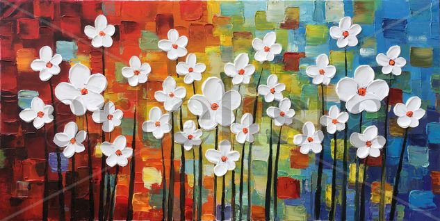 Floral abstract 1317 Acrylic Canvas Floral Painting