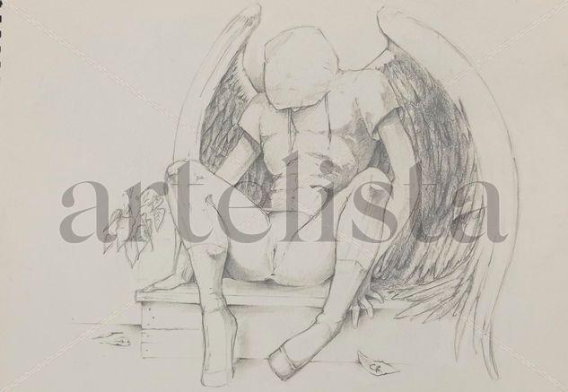 Angel descansando la vista Pencil