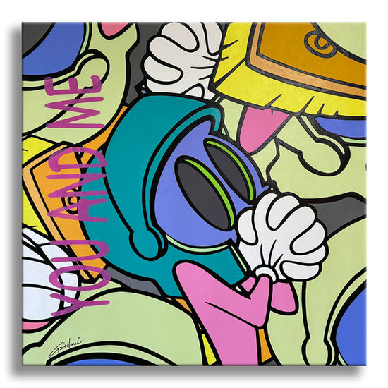 You and Me Marvin the Martian Acrylic Canvas Figure Painting