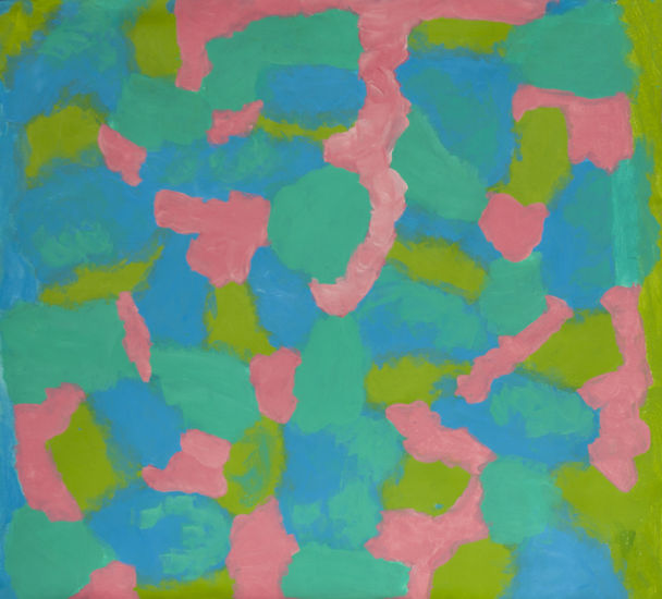 Spring abstract in pink, blue, turquoise and green Acrylic Canvas Others