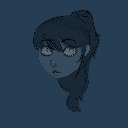 In blue