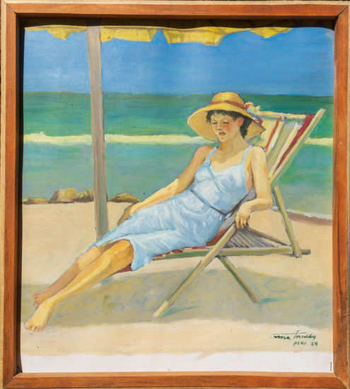 Vacaciones de verano Oil Card Marine Painting
