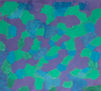 Spring abstract painting in blue, purple, turquoise and green colours