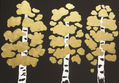 Golden birches on black