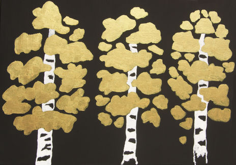 Golden birches on...
