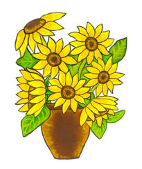 Sunflowers in vase...