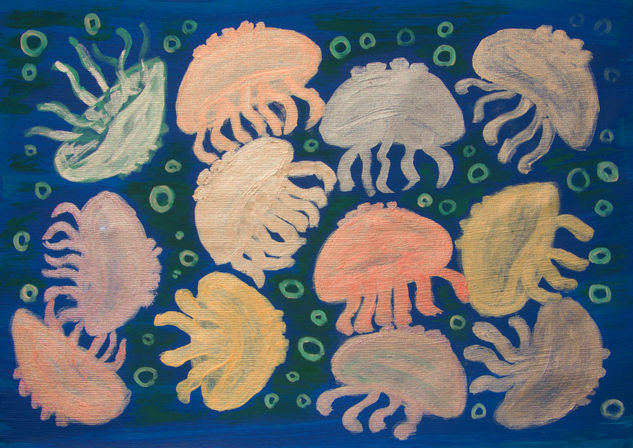 Jellyfishes Acrylic Canvas Marine Painting