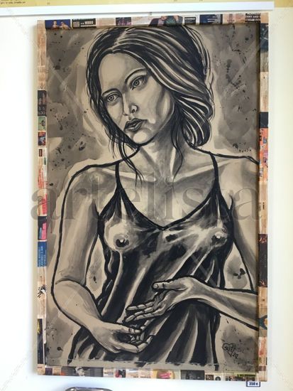 Mujer enamorada Ink Card Nude Paintings