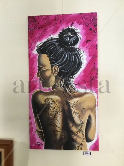 Mujer con tattoo Acrylic Canvas Figure Painting