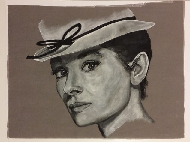 Audrey Hepburn Acrílico Tela Retrato