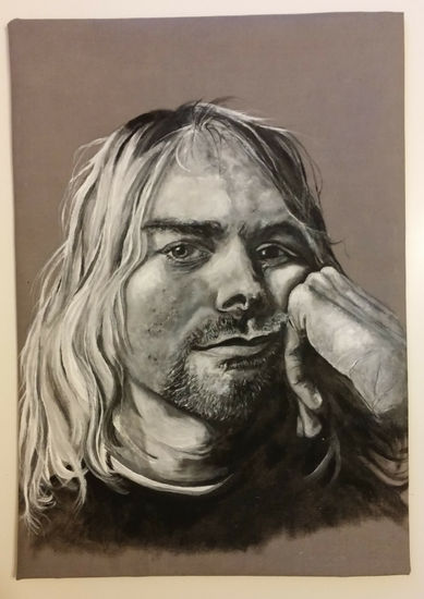 Kurt Cobain Acrylic Textile Portrait