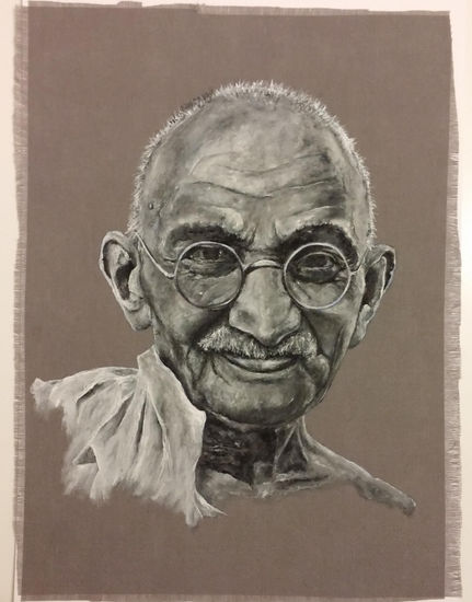 Mahatma Gandhi Acrylic Textile Portrait