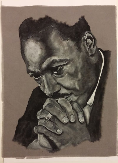 Martin Luther King Acrylic Textile Portrait