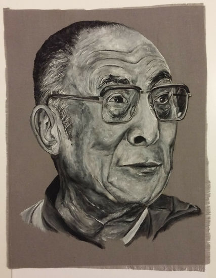 Tenzin Gyatso Acrílico Tela Retrato