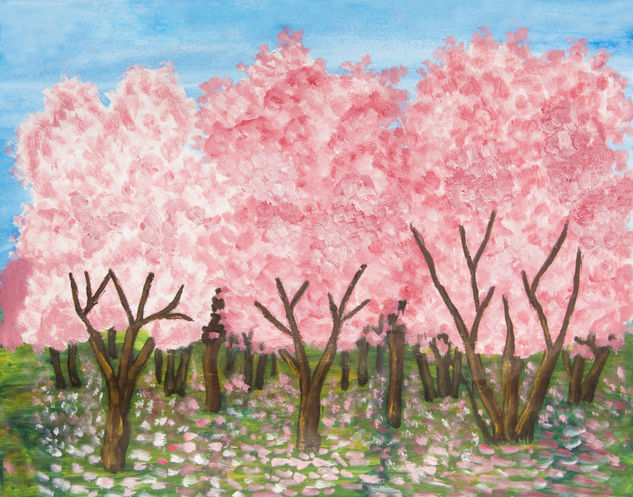 Pink garden 7 Acrílico Papel Paisaje