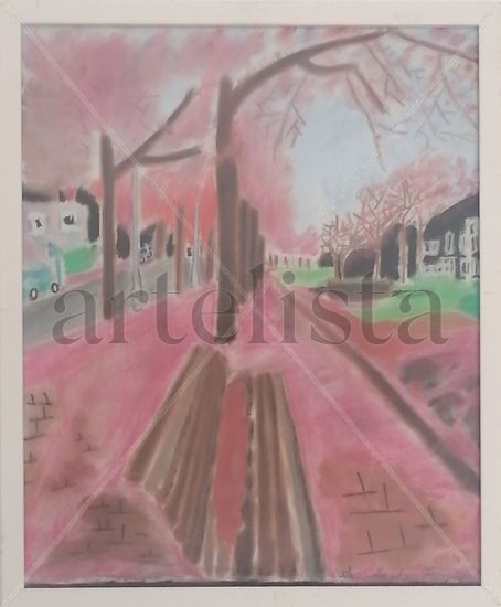 Parque Pastel Papel Paisaje