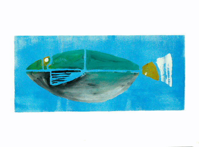 Fish 1 Gouache Papel Marina