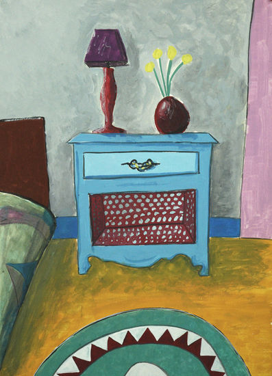 La mesita azul Gouache Papel Otros
