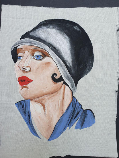 estudio de Tamara de Lempicka 1 Acrylic Textile Portrait