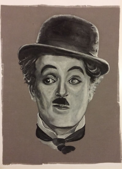 Charles Chaplin Acrylic Textile Portrait