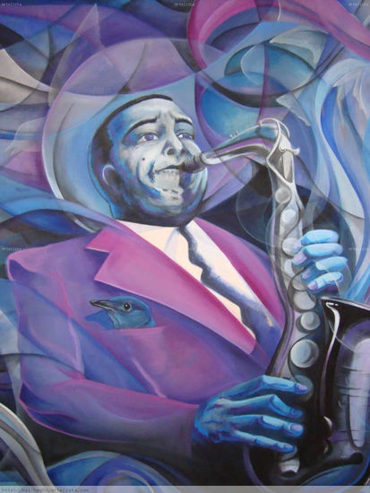 Blue Bird (  Charlie Parker) Acrylic Canvas Portrait