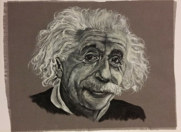 Albert Einstein Acrylic Textile Portrait