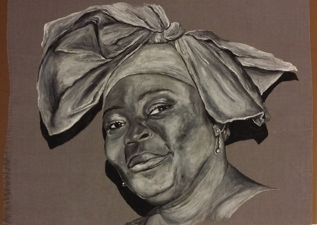 Leymah Roberta Gbowee Acrylic Textile Portrait