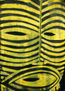 Rostro tribal en amarillo y negro
