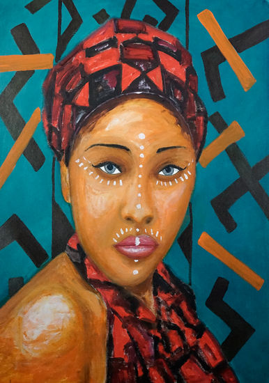 Mi negra Oil Canvas Portrait