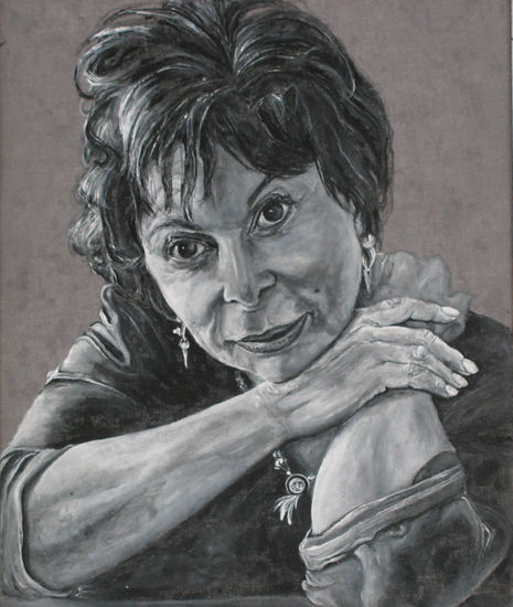 Isabel Allende Acrílico Tela Retrato