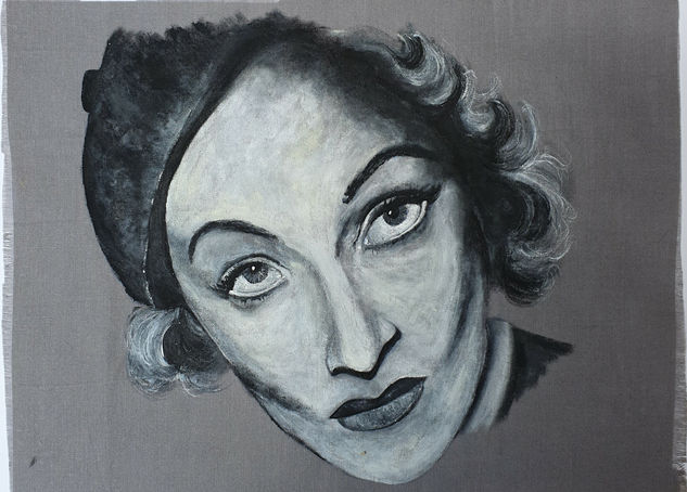 Marlene Dietrich Acrylic Textile Portrait