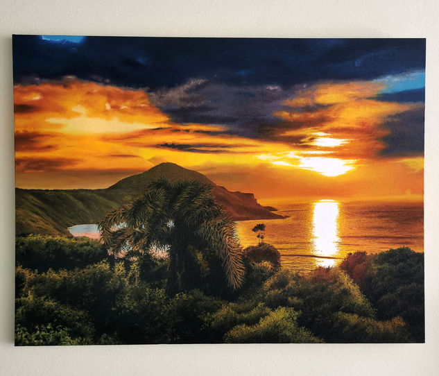 Por do sol Praia do Rosa Oil Canvas Landscaping