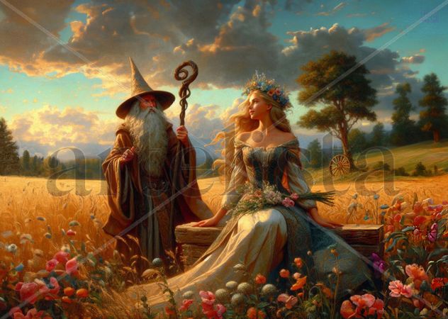 Merlín y Guinevere