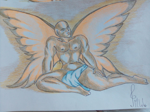 Ángel con las alas abiertas Pencil