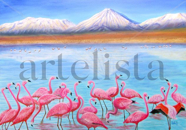 Flamencos en el Desierto de Atacama..