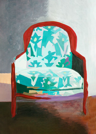 Silla con tapizado geométrico Gouache Paper Others