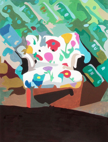 Sillón con estampado floral Gouache Papel Otros