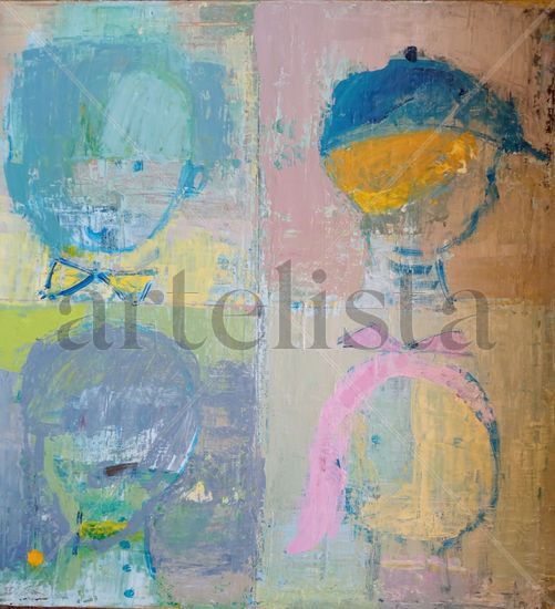 Girls Oil Textile Portrait