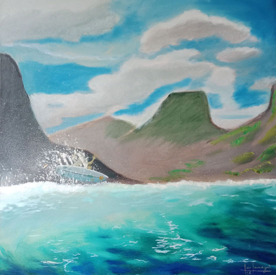 Surf. Aéreo en Polinesia Oil Canvas Sports