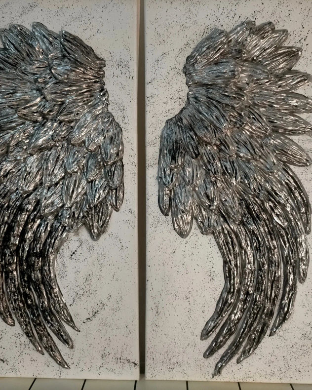 Cuadro díptico relieve artesano 100% alas