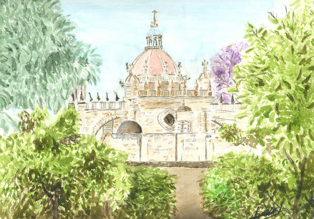 Catedral de Jerez Acuarela Papel Paisaje