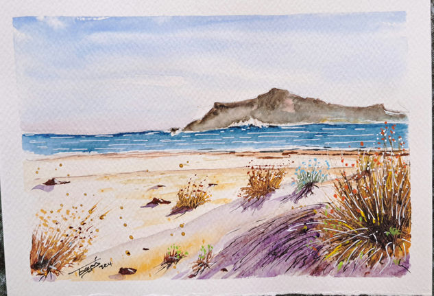 Playa de Genoveses Watercolour Paper Marine Painting