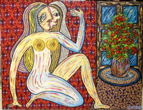 Mulher admirando as...