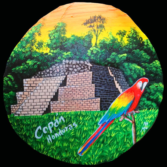 RUINAS DE COPÁN, HONDURAS. RODAJA ARTISTICA Acrylic Panel Landscaping