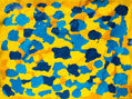 Abstract painting blue and yellow